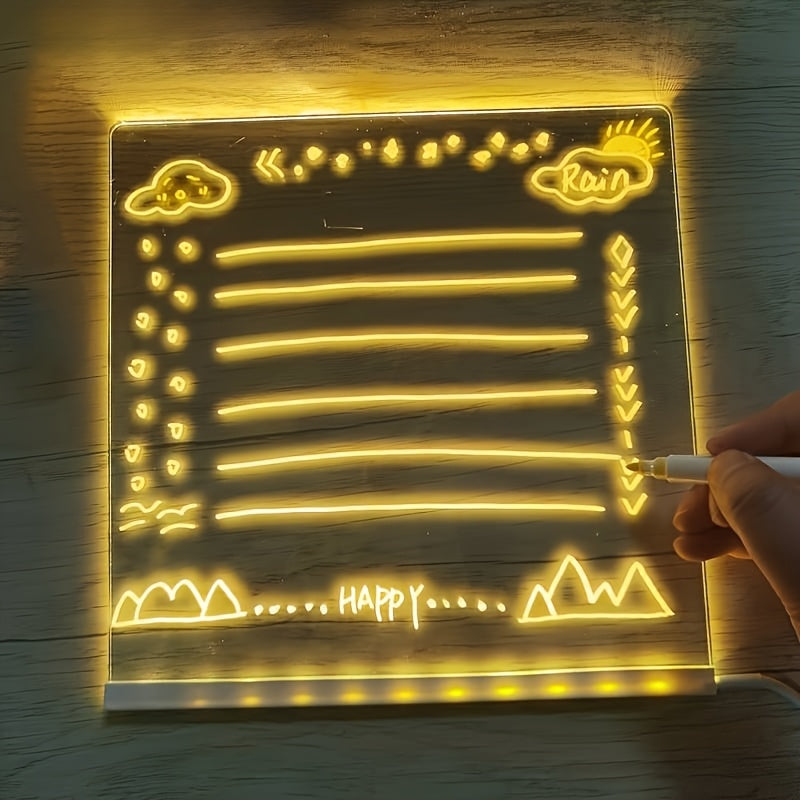 LED Zeichentafel mit USB – Leuchtende Botschaften auf Acryl